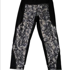 Zella Gray, Black & White Capri Leggings with Mesh